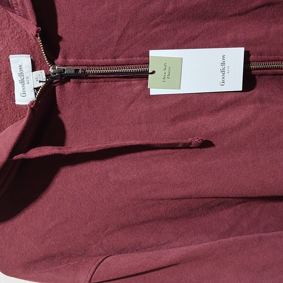 Men's Burgundy Zip-Up Hoodie,Size: XL, Nwt - Picture 2 of 8